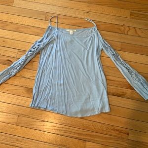 Cold Shoulder Powder Blue Long Sleeved Top NWT